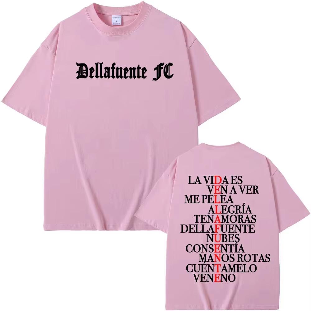 Rapper Dellafuente Album Letters Print Tshirts Men Women Vintage Hip Hop Pop Music T Shirt High Quality Shortsleeved Top