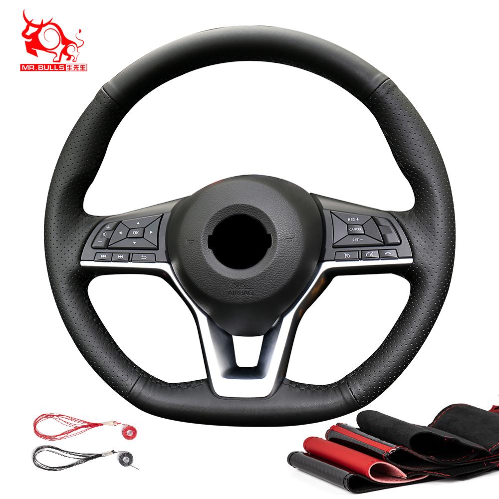 New Car Hand Stitch Steering Wheel Cover Wrap for Nissan Juke Sentra Altima Micra Kicks Leaf Nismo Concept Versa Rogue Sport