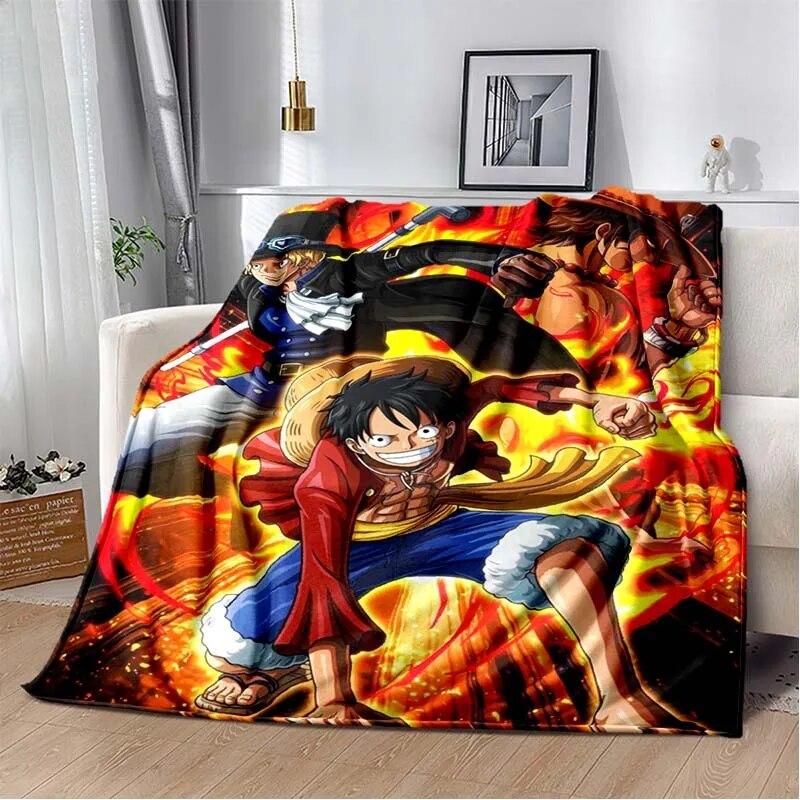 Couverture polaire avec personnage de dessin animé japonais célèbre, pour lits, randonnée, pique-nique, couette épaisse, couvre-lit à la mode