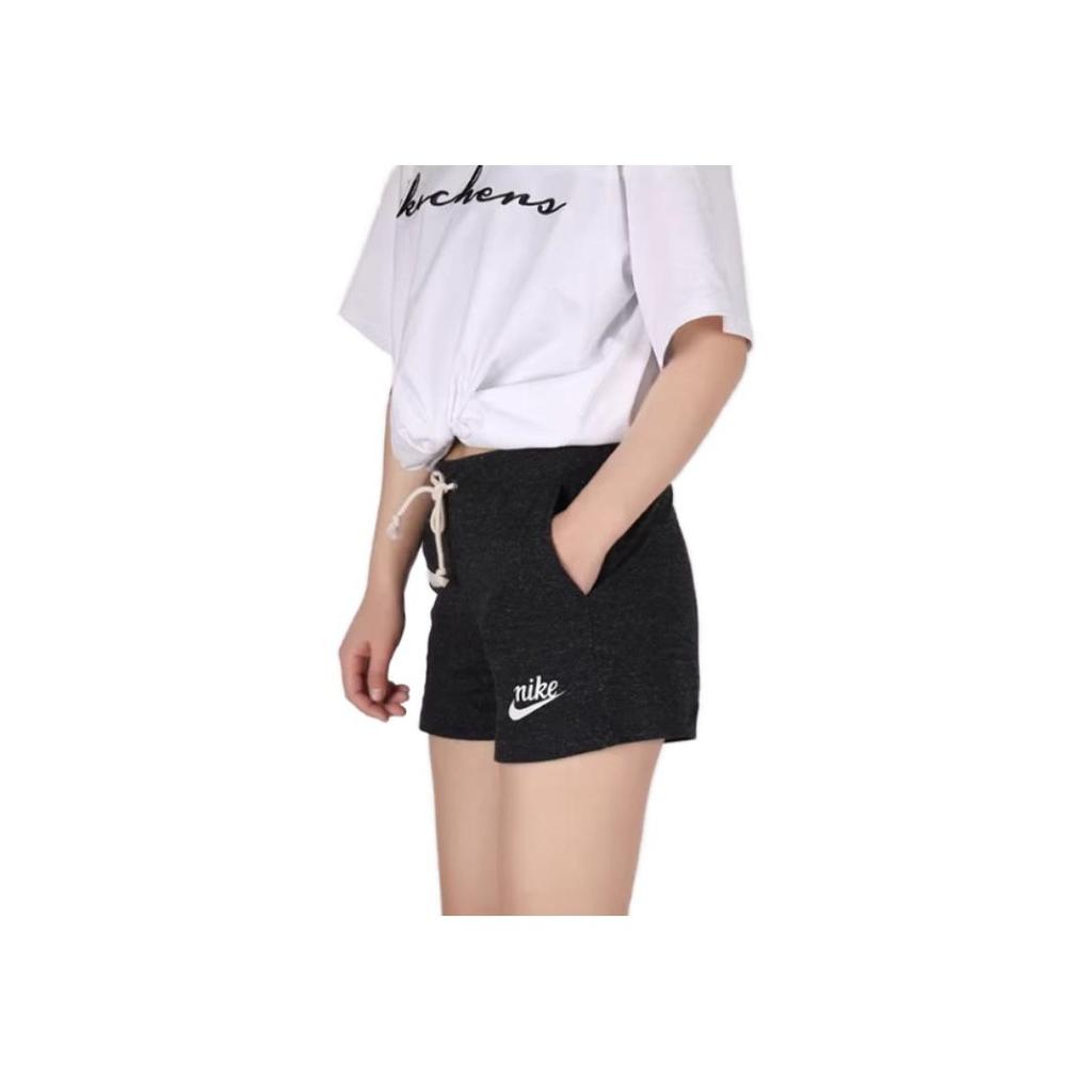 Nike Logo Print Drawstring Breathable Casual Sports Regular Shorts Women shorts Gray CJ1827-010