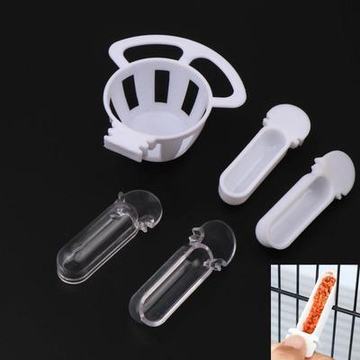 4Pcs Small Bird Plastic Food Cup Egg Tray Convenient Food Feeder Box For Canary Finch Small Size Birds