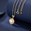 S925 Sterling Silver Round Pearl Necklace Women's Vintage Clavicle Chain Natural Freshwater Pearl Pendant