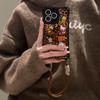 Leopard Print Kt Mary Cat Applies To Apple 16promax Mobile Phone Case Iphone13 Soft Silicone 15 Four-corner Lanyard 14