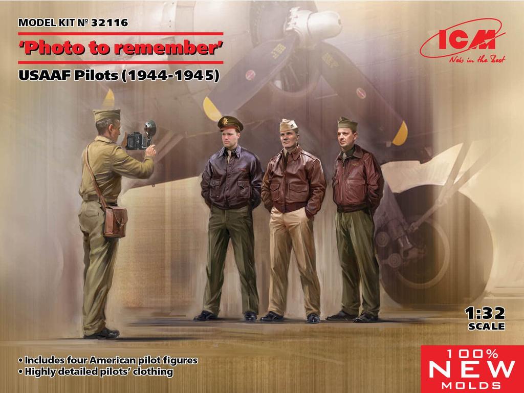 ICM USAAF Pilot Commemorative Photo Plastic Model Kit 32116 1/32 (1944-1945)
