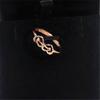 Purple Gold Women'S Love Ring Fashion Trend Design Arrow Plated Rose Gold Double Heart Ring