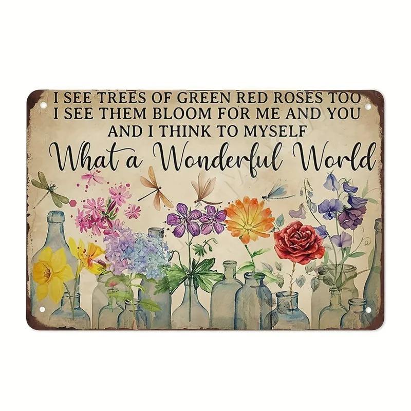 Gardening Vintage Metal Tin Sign  Wall Decor Because Murder Is Wrong Funny Plants Retro Sign for Farmhouse Home Room Decoration