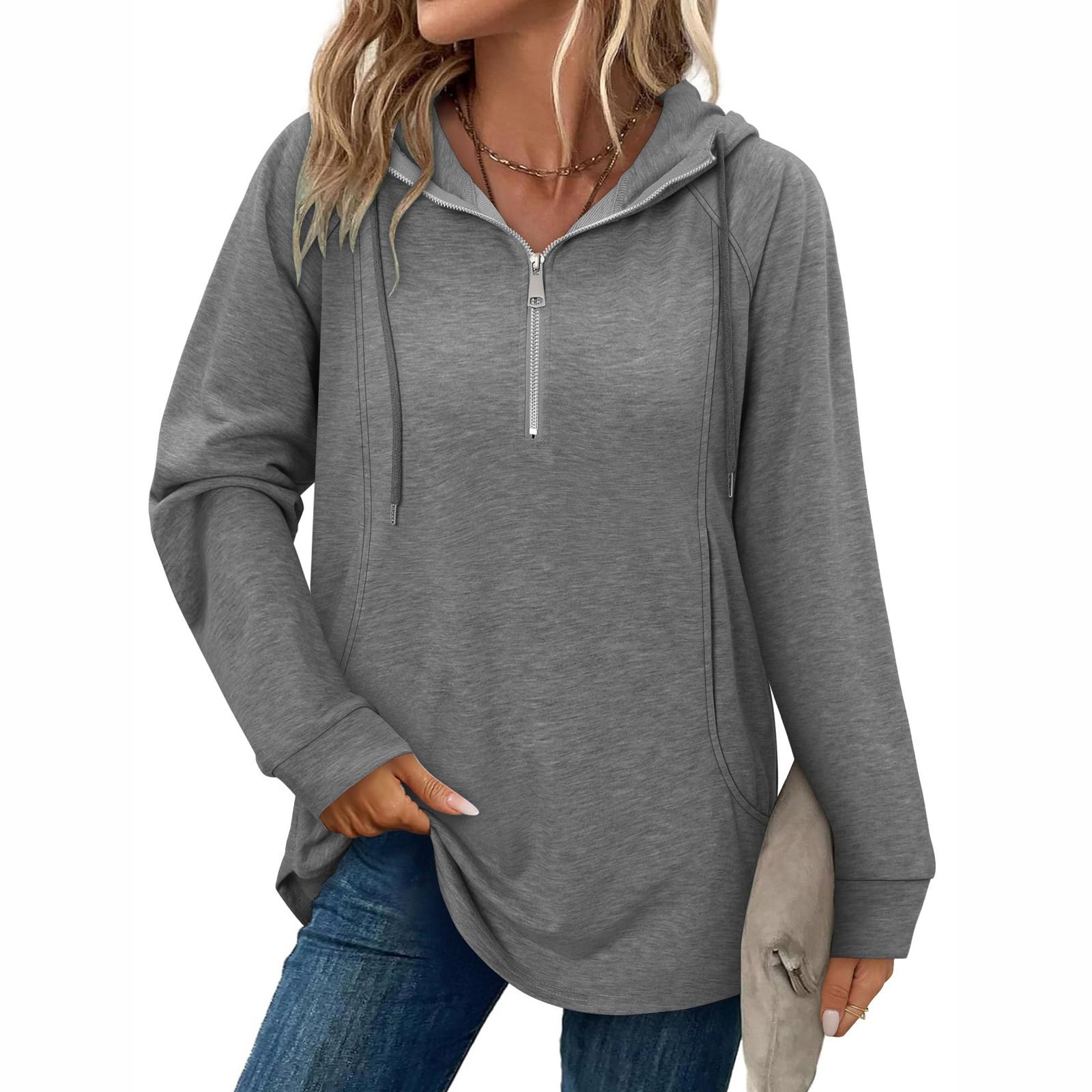 Женские текстурированные худи с длинным рукавом свободные однотонные свитшоты повседневные пуловеры осенние модные туники XL 2700₽