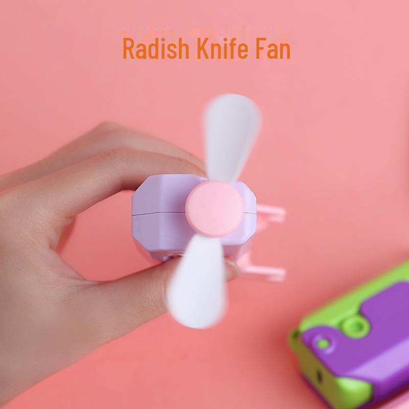 Tragbarer Doppelnutzungs-Karottenmesser-Ventilator: Mini Handheld & Elektrischer Wiederaufladbarer Kühler