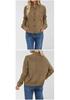 Women's Plus Size Solid Color Knitwear Cardigan with Stand-up Collar - New 2026 Collection