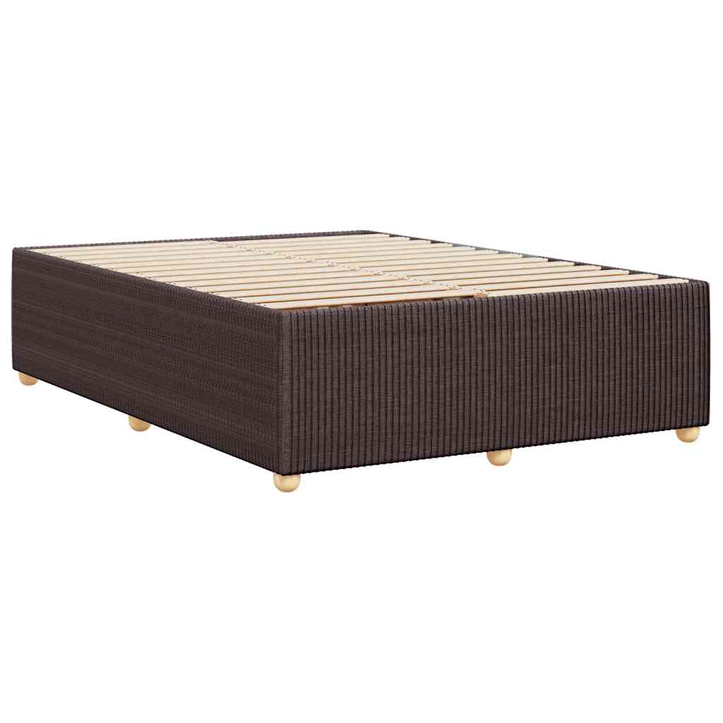 Bed Frame Without Mattress Dark Brown 140 X 190 Cm Fabric
