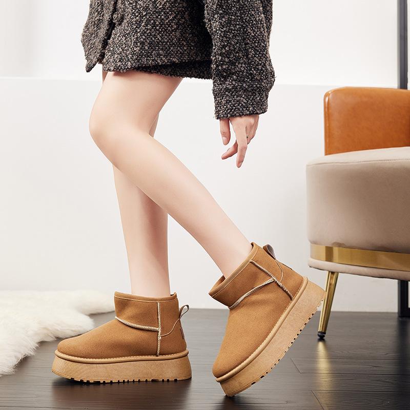 Women's Snow Boots Winter New Velvet Thick-soled Heightening Casual Warm Cotton Shoes Fashion Cotton Boots