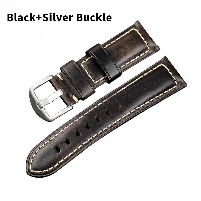 

18 20 22 24 26 мм винтажный кожаный ремешок для часов - высококачественный двухслойный универсальный ремешок для часов Panerai Seiko Ghost Smart Watch Strap 26mm