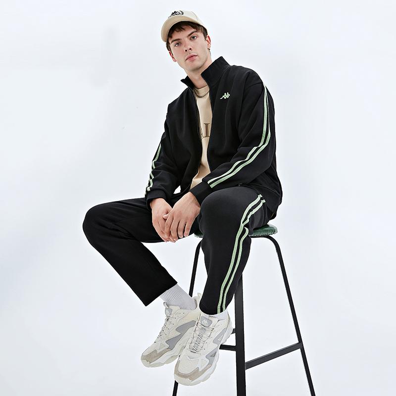 Men's Kappa Casual Sportswear Sets Unisex Stand Collar Thickened