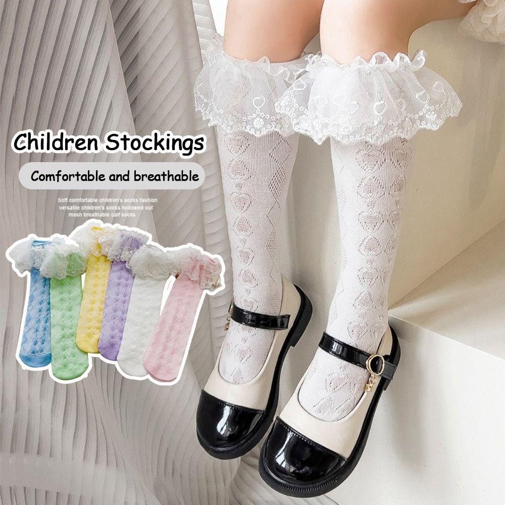 

Довгі шкарпетки для дівчинки в стилі Лоліта. Нові дитячі панчохи синій