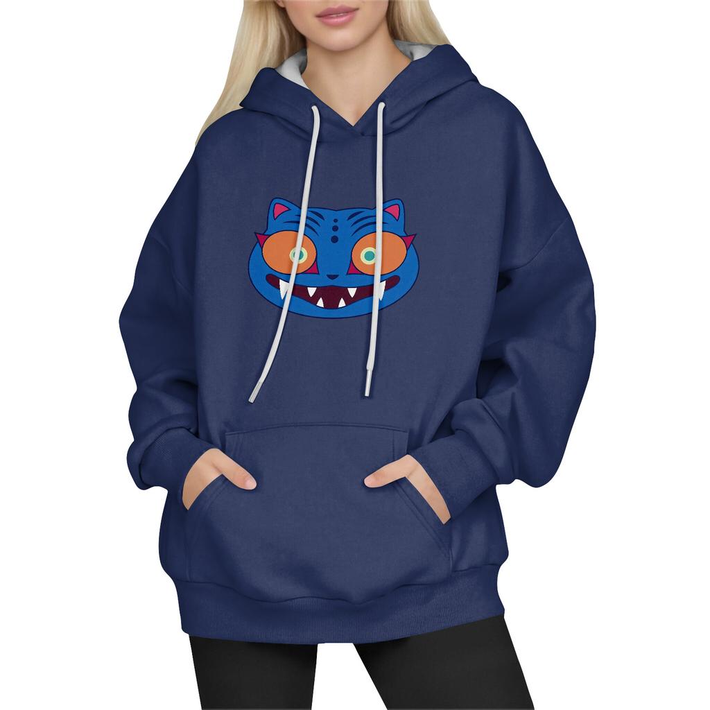 Women's Fashion Long-Sleeve Pullover Hoodie with Fun Movie-Inspired Prints