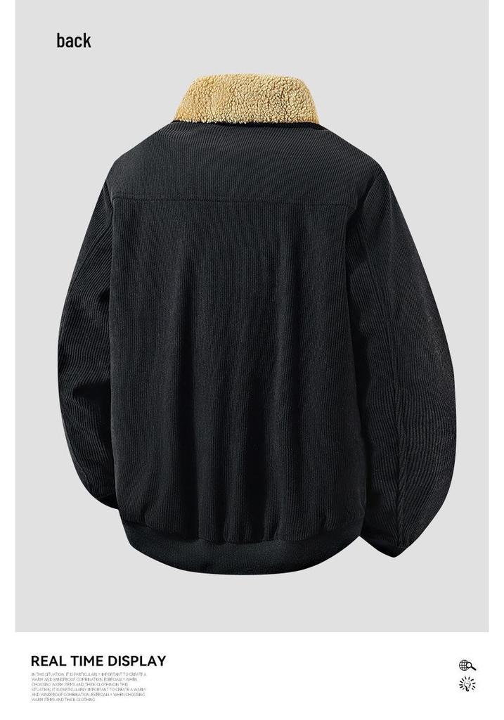 Men's Corduroy Velvet-Lined Winter Jacket - Trendy Casual Lapel Style 2025