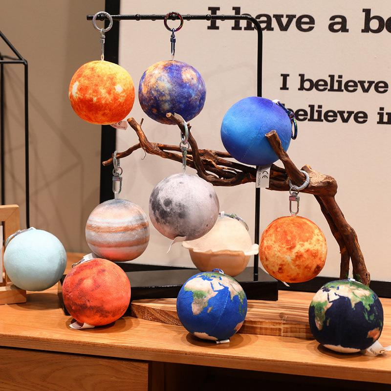 Cartoon Sun Planet Pendant Plush Toy Doll Earth Moon Doll Girl Bag Keychain Ragdoll