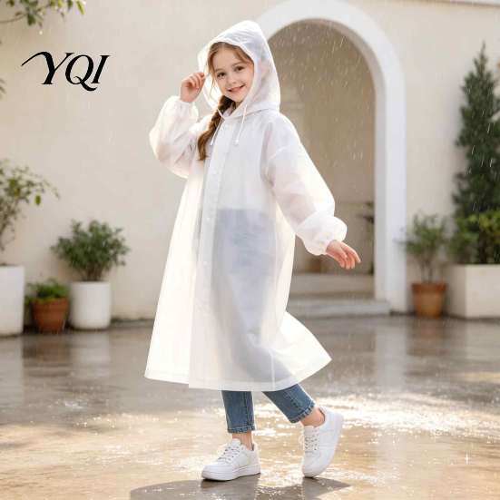 Reusable EVA Rain Gear for Hiking Thick Raincoat Adults Kids, Long Full Body Poncho with Adjustable Rainy Weather Hood, Heavy Duty Outdoor Camping