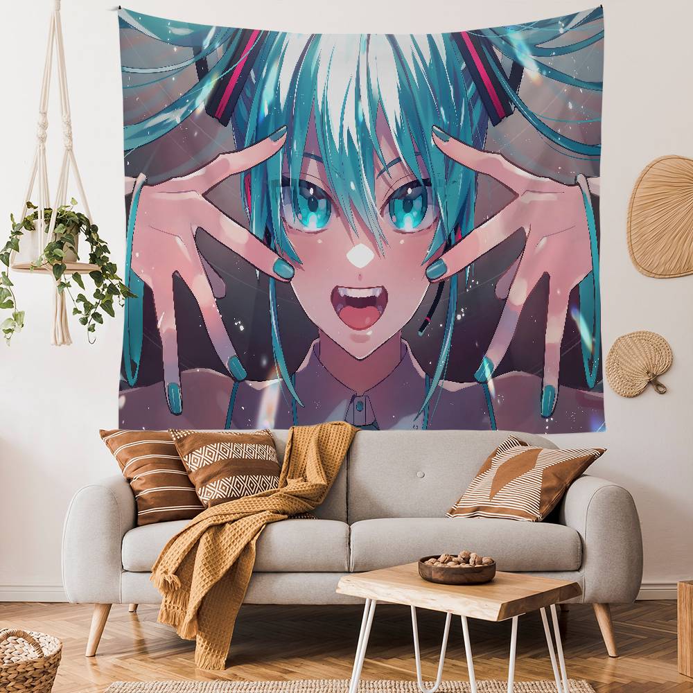 Music Characters MMiku Hanging Bohemian Tapestry Indian Buddha Wall Decoration Witchcraft Bohemian Hippie Cheap Hippie Wall