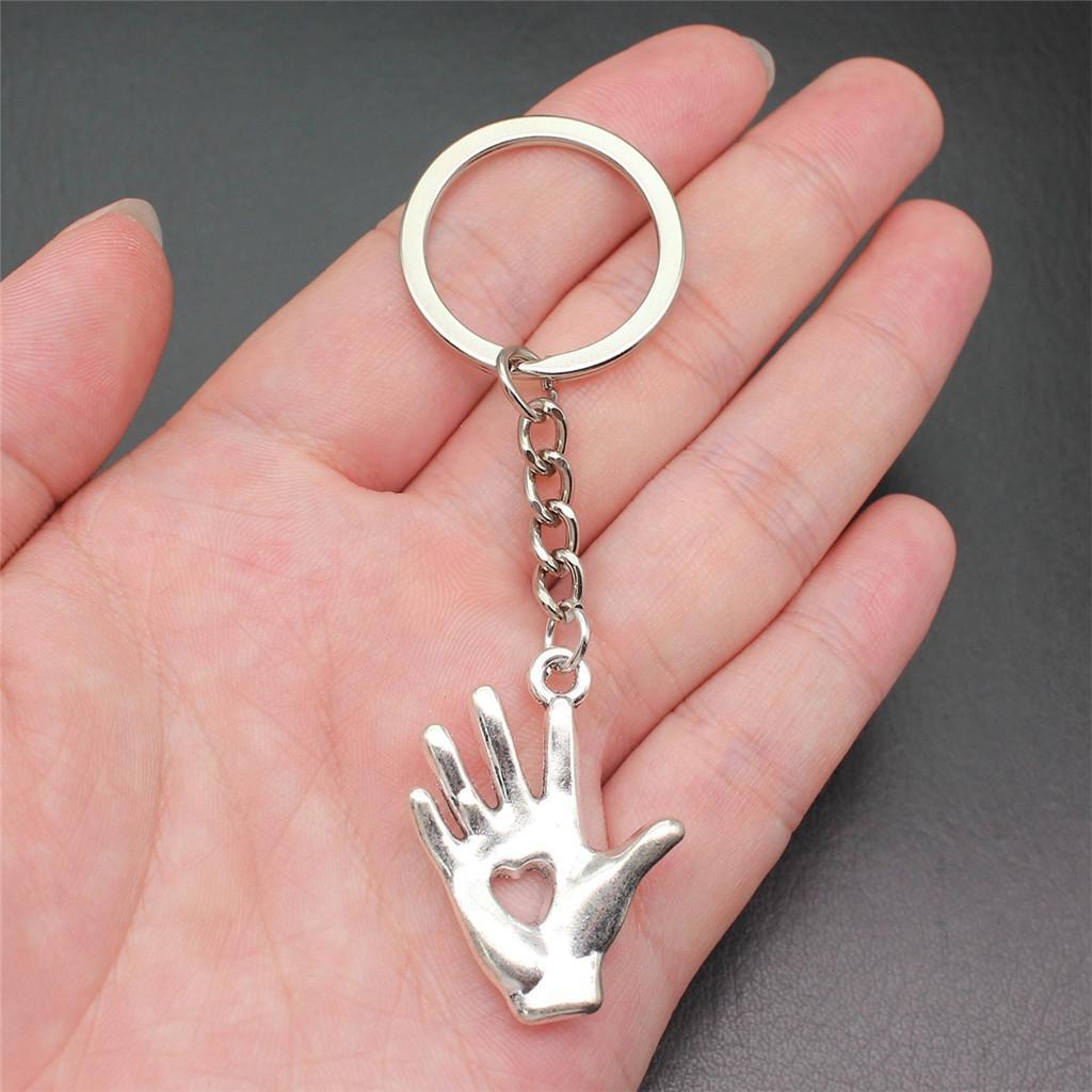 28mm Key Ring Couple Heart Love Minimalist Jewelry Components QY016