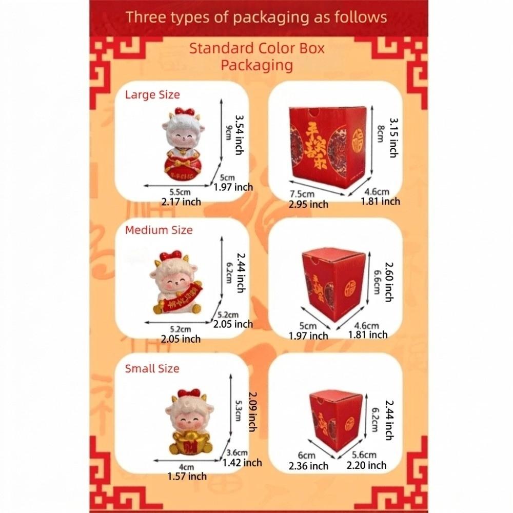 Resin Year Of The Goat Ornament Cartoon Lucky Decor Spring Festival Gift