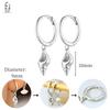 925 Sterling Silver Needle Vintage Heart/Shell Pendant Earrings Round/Square Plate Hoop Earrings for Women Party Fashion Jewelry