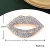 Red Lips Rose Rhinestone Brooch - Heart Design for Clothing