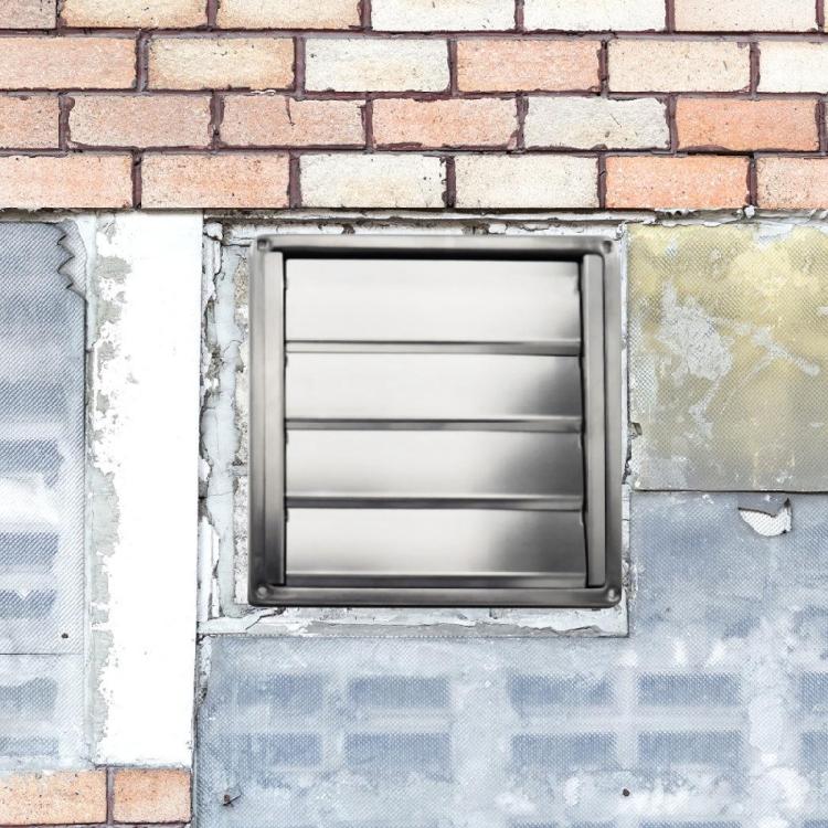 150mm Stainless Steel Square Ventilation Cover Air Outlet External Wall Rain Caps Stainless Steel Air Vent Duct Grills