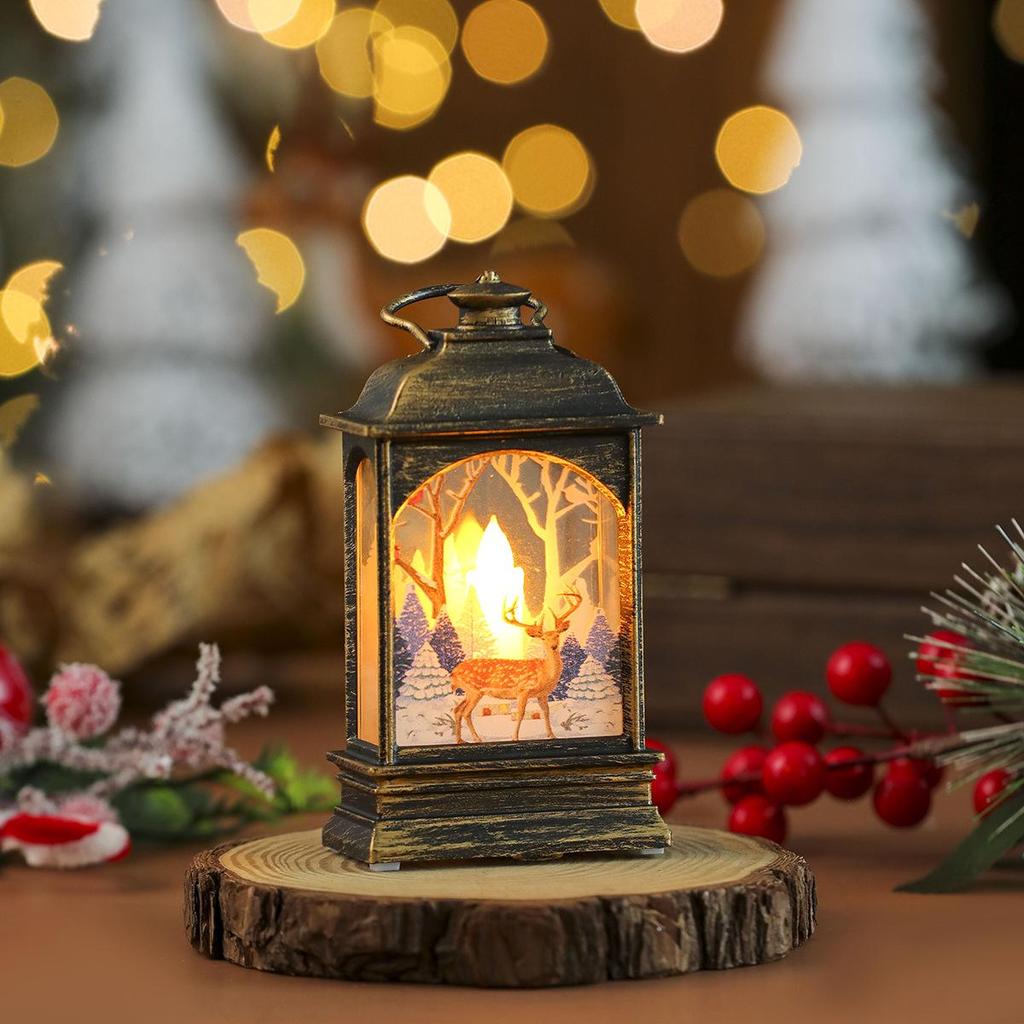 Christmas Lantern Candle Holder: Festive Night Light and Desktop Ornament