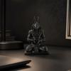 Figura de Anubis, Estatua del Dios Egipcio Impresa en 3D Meditando con Manos en el Corazón, Decoración de Escritorio Mítica para Oficina en Casa, Regalo Coleccionable