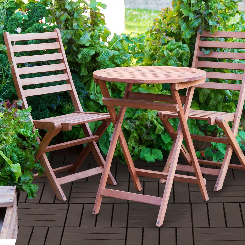 Terrace Tiles, 30 X 30 Cm, 9 Pieces, Click Tiles, Balcony Tiles with Click System, Drainage Function, Flooring Tile for Terrace, Balcony, Brown