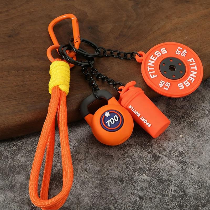 

Detachable Barbell Plates Keychain Dopamine Water Cups Simulation Dumbbells Keyring Ins Creative Fitness Series Pendant Friends A2