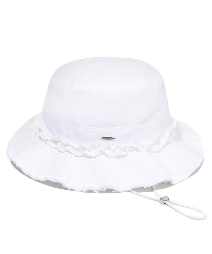 COVERNAT WOMAN Cloverheart Grunge Bucket Hat White