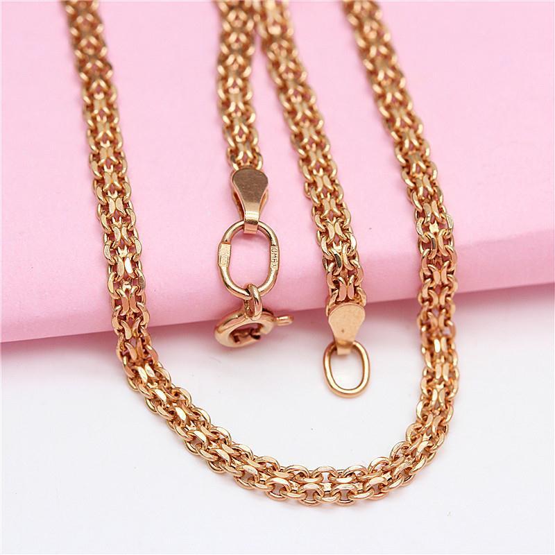 Exquisite Russian Purple Gold Lace Necklace, Simple Light Luxury Temperament Rose Gold-Plated Double-Layer Cross Chain Jewelry For Women