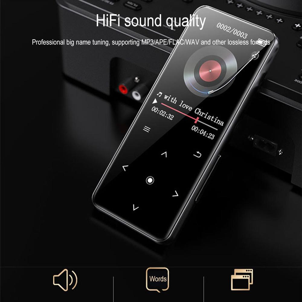 Portable MP3 Player Bluetooth 5.0 HiFi Lossless Music Player Built-In Speaker With Video Playback FM Radio Recorder For Walkman