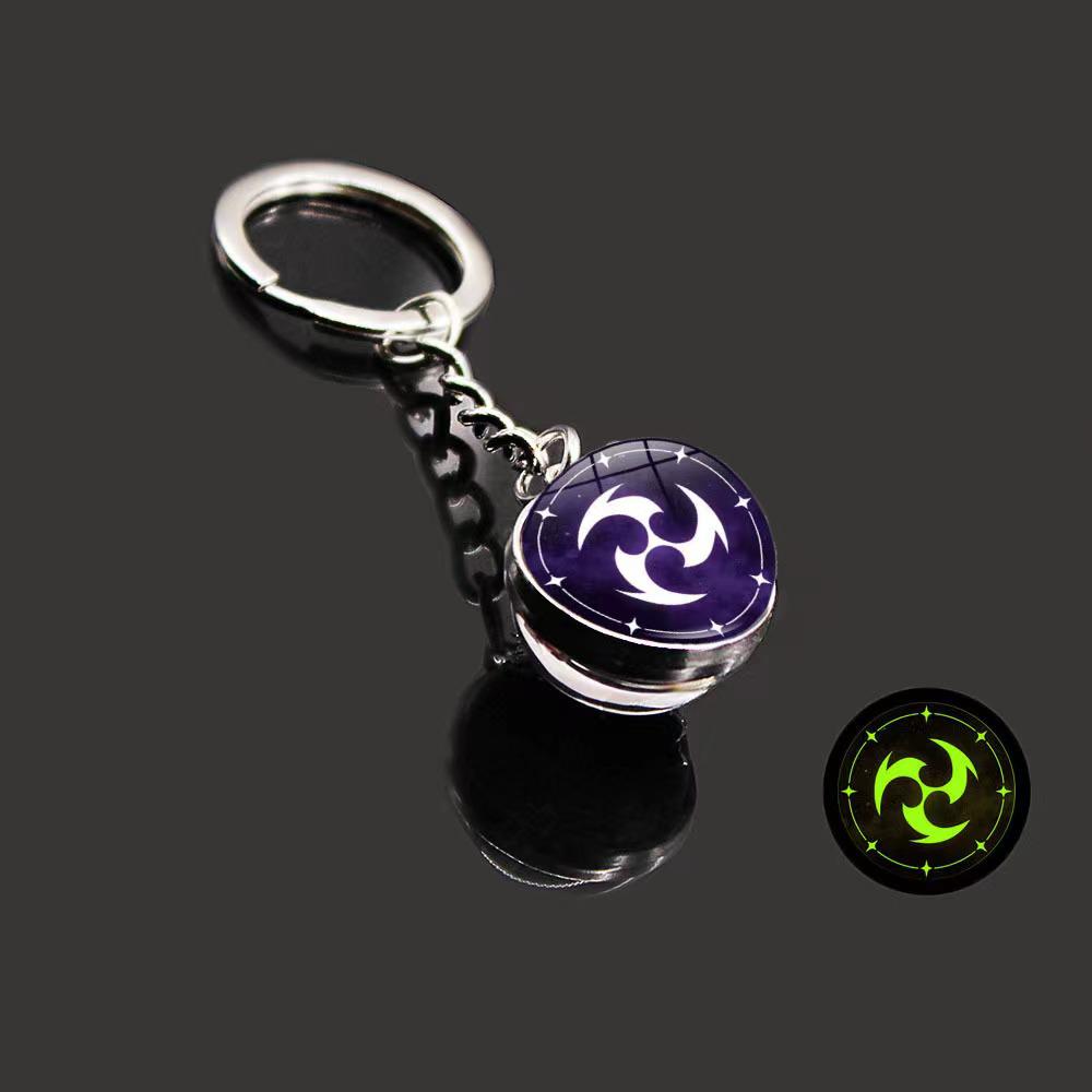 Luminous Scorpio Virgo Crystal Keychain: Double-Sided Glass Pendant Metal Keyring