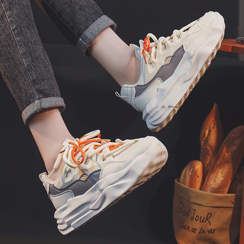 Men's shoes platform heightening shoes bread shoes spring fashion breathable dad shoes men's sports shoes