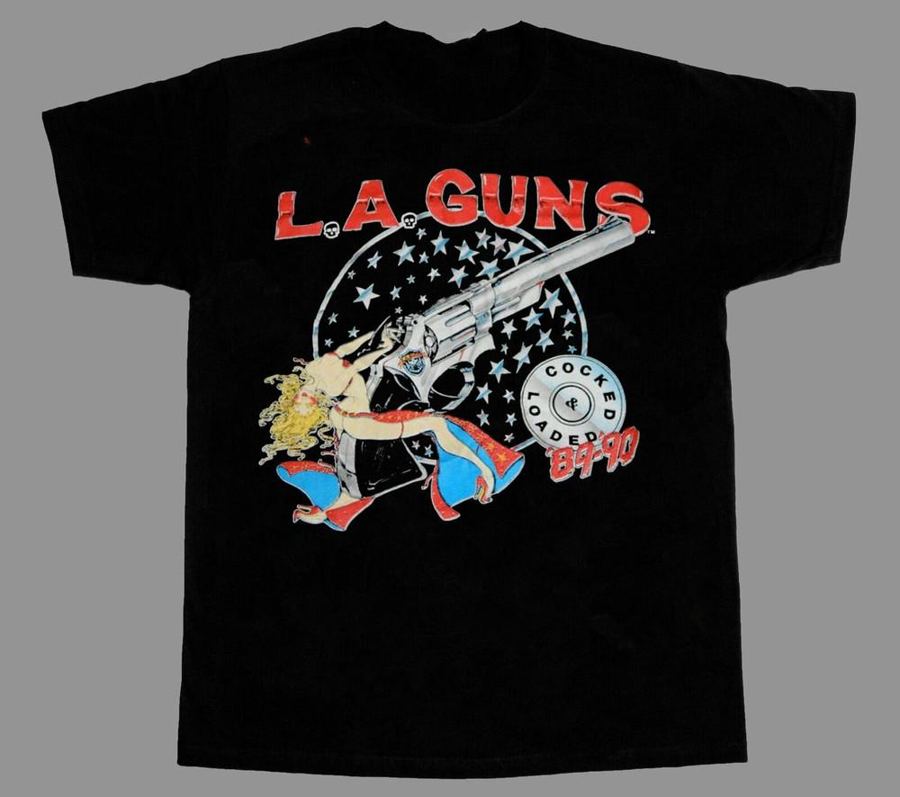 Rare L.A. Guns Band Heavy Cotton Men Black S2345XL TShirt Unisex T-Shirt XXL
