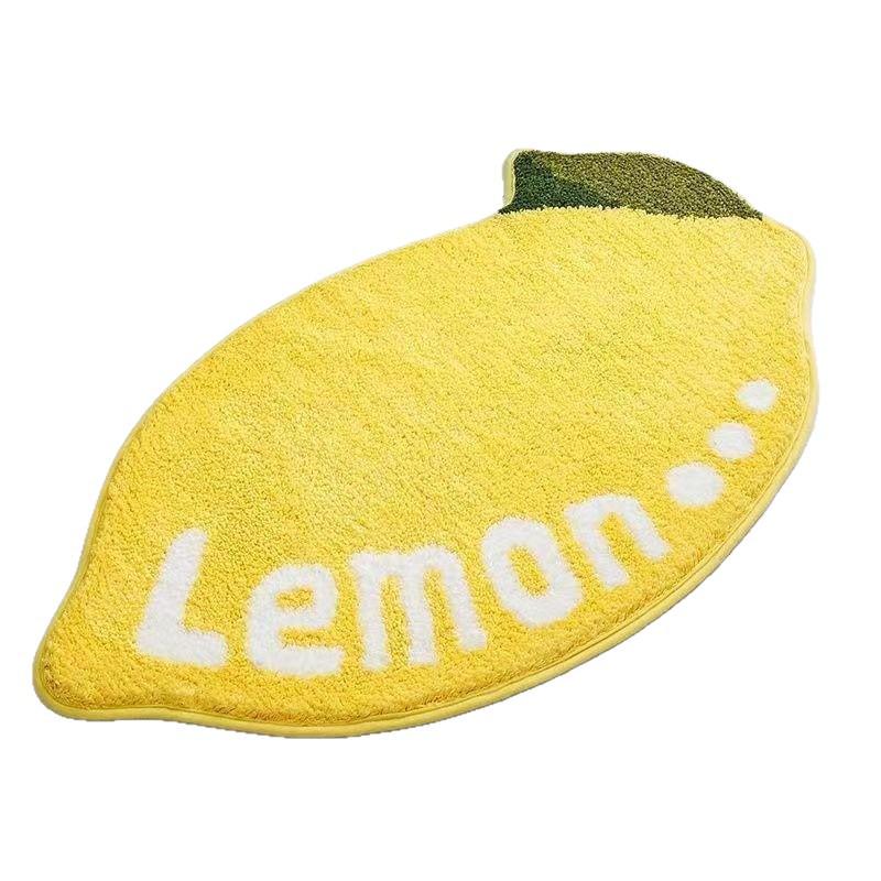 Absorbierende Fußmatte aus Kunstkaschmir für den Eingangsbereich - Grenzüberschreitendes Frucht-Design, Ideal für Badezimmer, Schlafzimmer & Kälteschutz