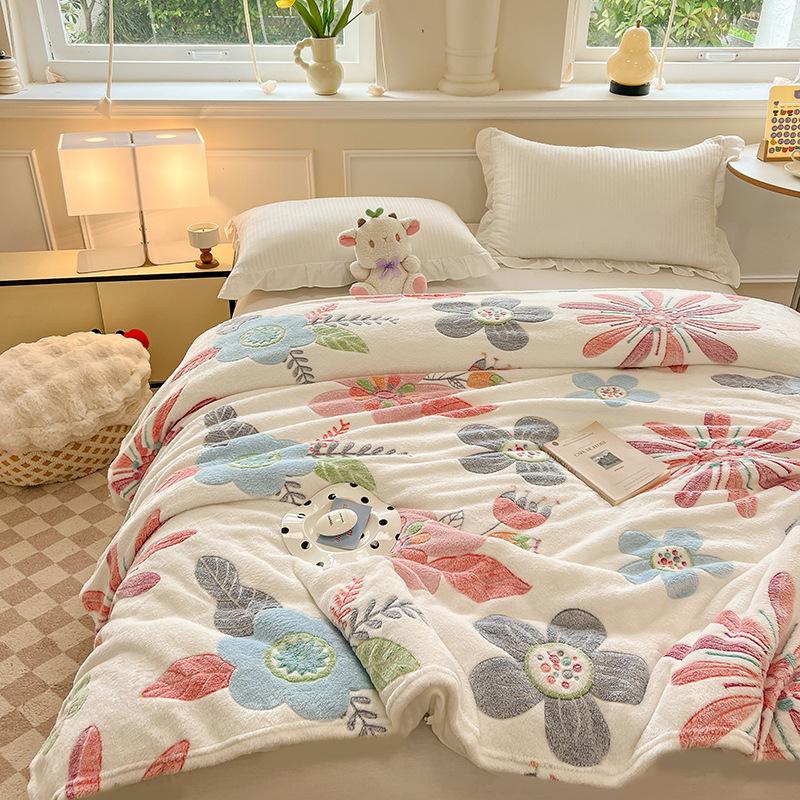 Cute Rainbow Cake Patterns Blanket Snowflake Velvet Blanket 1Pc 100/120/150/180/200 Cm Student Blanket Home/office Blanket