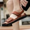 Fashion Brand Hand Sewn Thread Men Sandals Summer Cow Leather Sandals Outdoor Casual Lightweight Sandal Fashion Men Sneakers Size 38-48