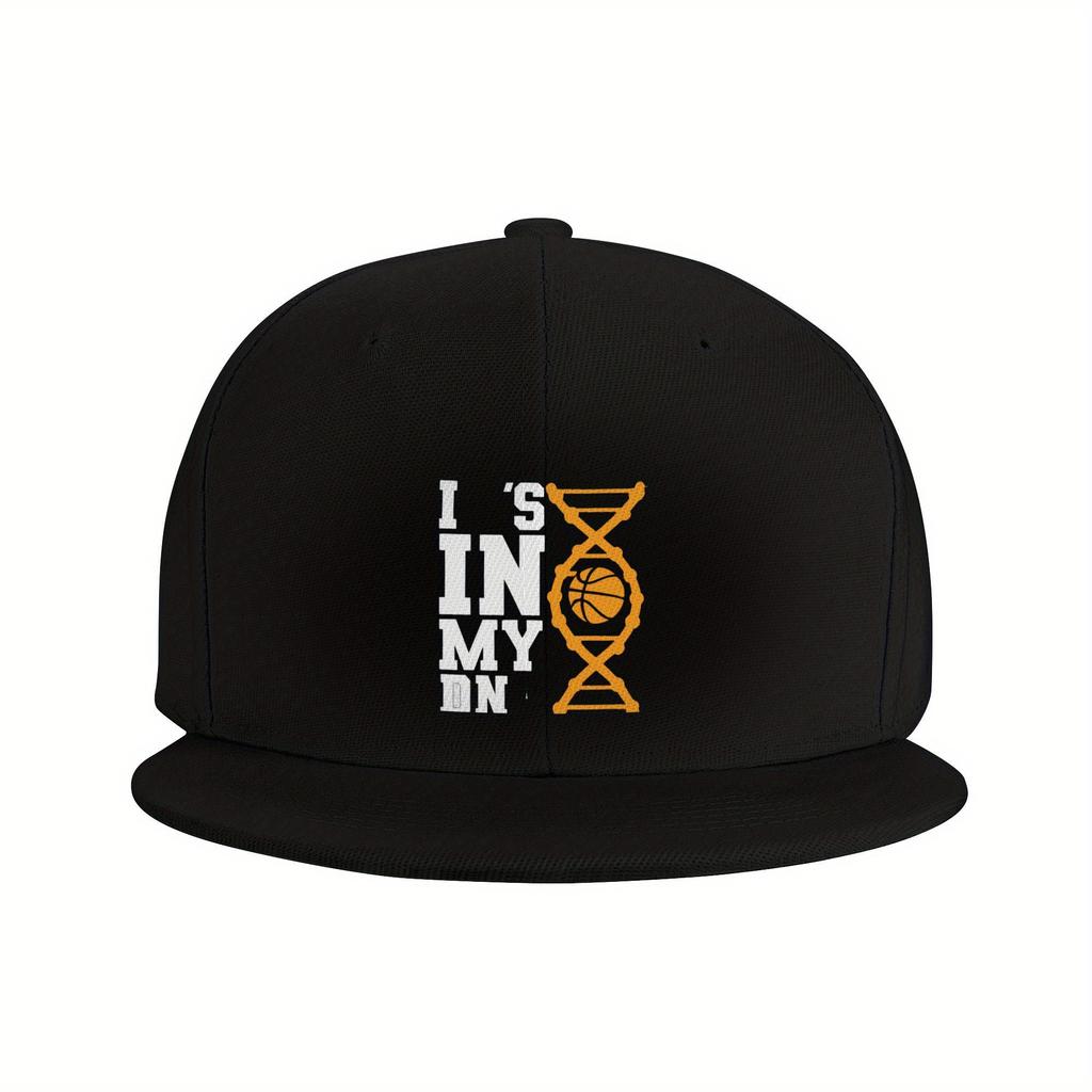 Basketball DNA In My Genes Baseball Cap Adjustable Polyester Hip Hop Style Casual Gift