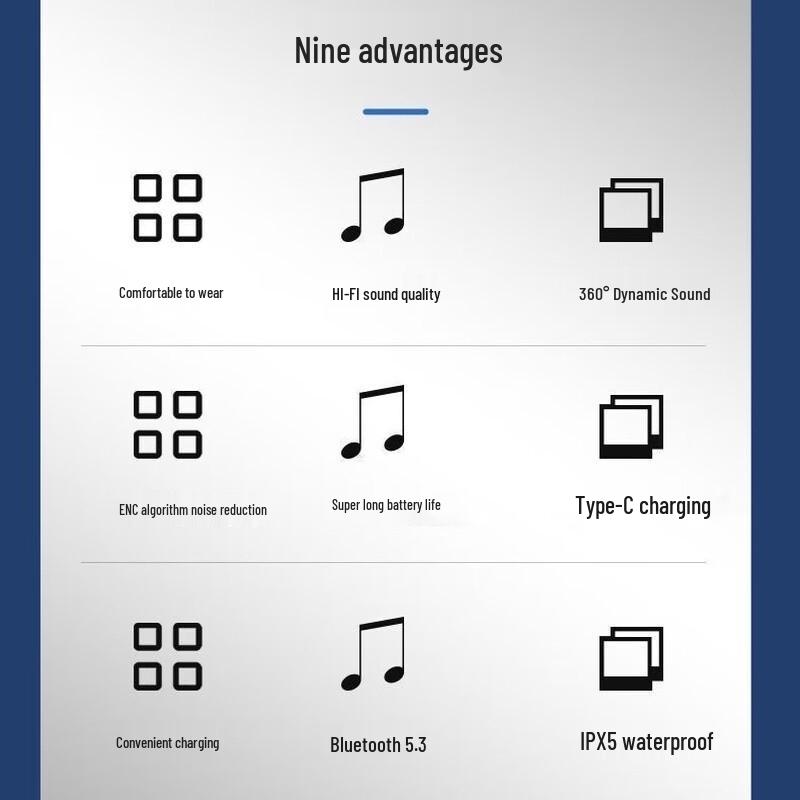 XD3E Bluetooth Headset: Single-ear, ultra-long battery, sports-friendly, ear-hook, comfortable, with power display.