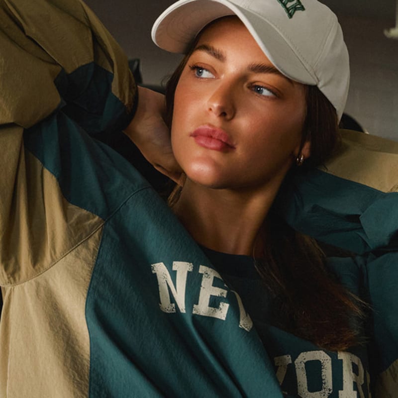 

ERER Embroidered New York Artwork Baseball Cap Ivory F