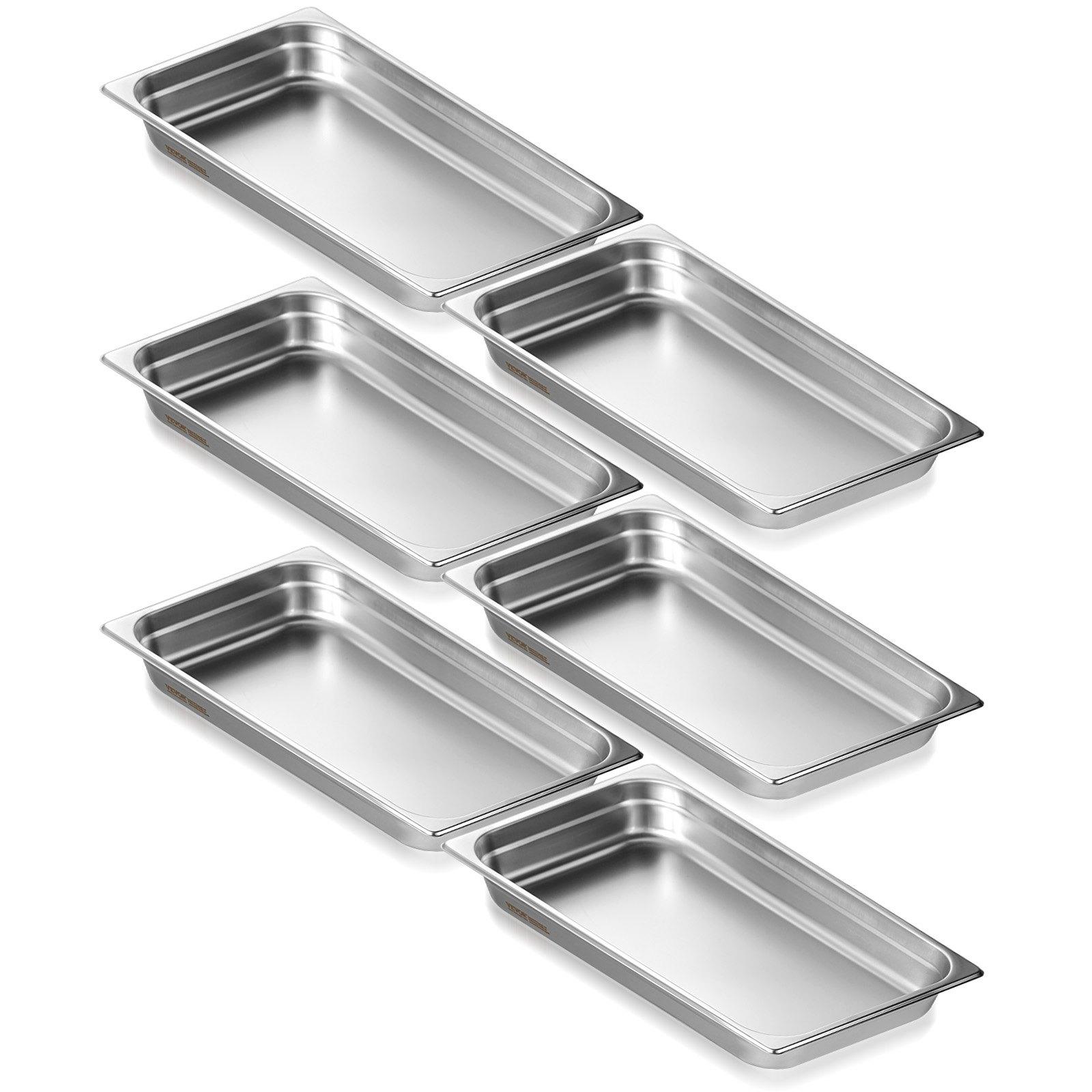 VEVOR 6 Pack Hotel Pans, Full