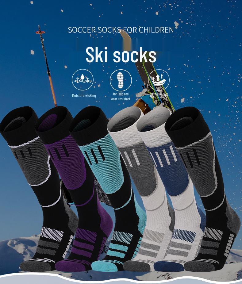 Quick-Drying Cross-Border Ski Socks for Men & Women - Terry Sports & Mountaineering Socks, Towel Bottom Snow Socks