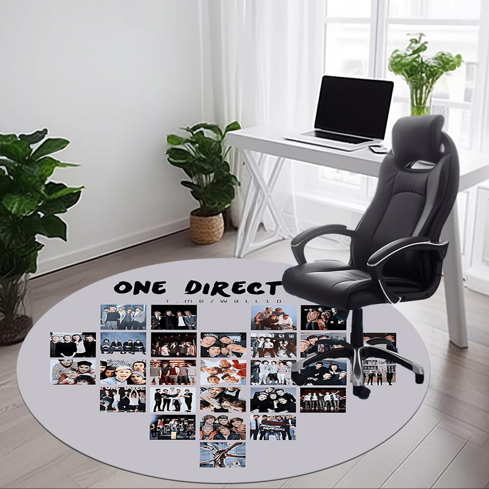 1pz Tappeto Rotondo Ufficio One Direction, Tappetino da Interno Adatto per Ufficio, Sotto Sedie da Ufficio Camera da Letto Soggiorno Decorazioni per la Casa, Decorazione Stanza