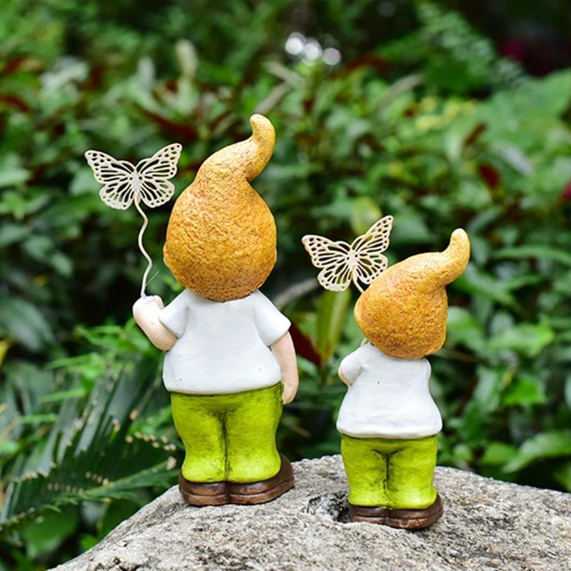 3pcs Ceramics Boy Figurine Garden Landscaping Yard Ornament Indoor Outdoor Statue Craft Decoration for Home Bedroom