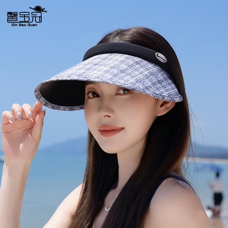Summer Hat Women's Outdoor Big Eaves Sunscreen Hat Headband Versatile Fashion Face Small Shade Empty Top Hat