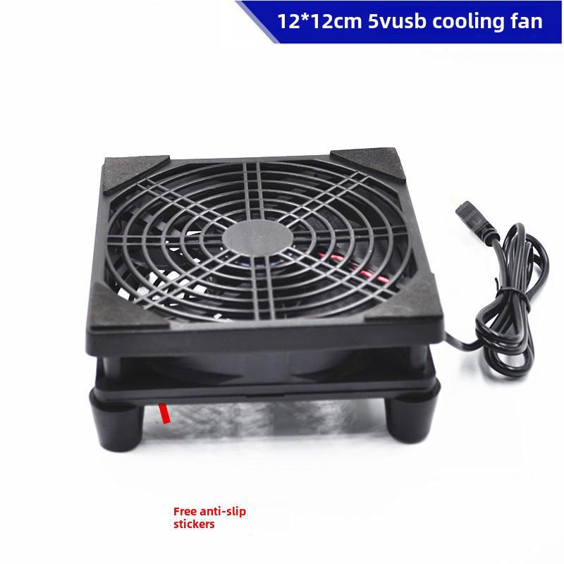 Silent 5V USB Cooling Fan Rack for Router/Modem with Switch and Support Bracket